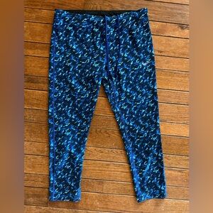 Nike Blue Camouflage athletic leggings